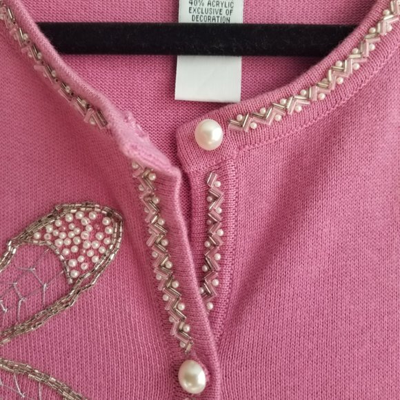 Bob Mackie Wearable Art Dragonfly Cardigan, M - Picture 4 of 8